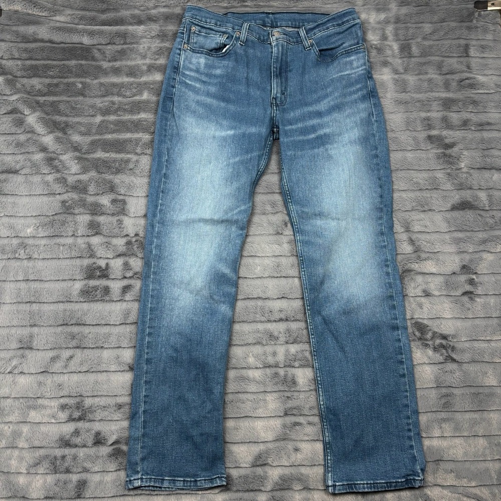 Levis 514 Straight Fit Jeans Mens 33x32 Medium Wash Blue Stretch Denim 0514-1285